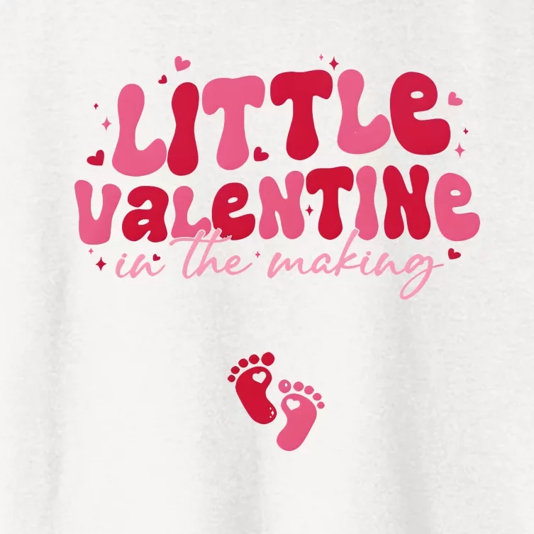 Pregnancy Announcement Little Valentine In The Making Women's Crop Top Tee