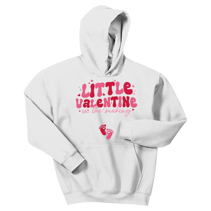 Pregnancy Announcement Little Valentine In The Making Kids Hoodie