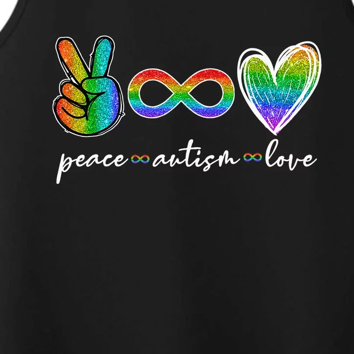 Peace Autism Love Infinity Symbol Autism Awareness Performance Tank