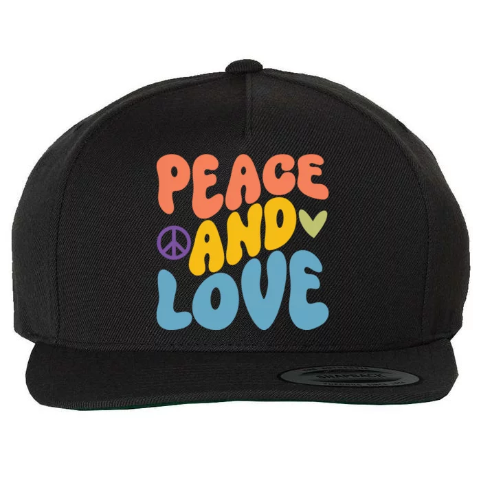 Peace And Love Hippie Wool Snapback Cap