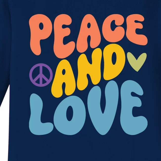 Peace And Love Hippie Baby Long Sleeve Bodysuit