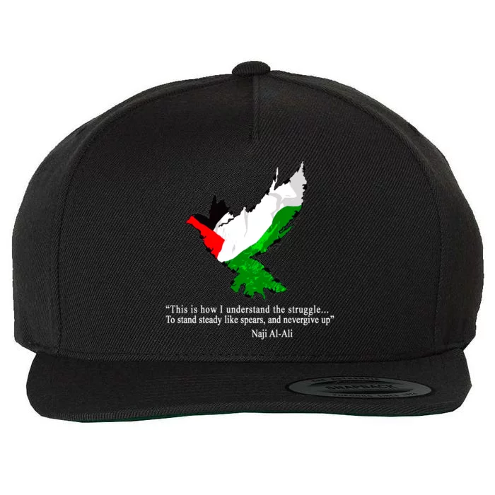 Palestine Flag Eagle Dove Naji Al-Ali Wool Snapback Cap