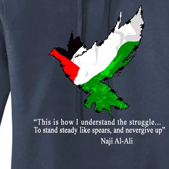 Palestine Flag Eagle Dove Naji Al-Ali Women's Pullover Hoodie