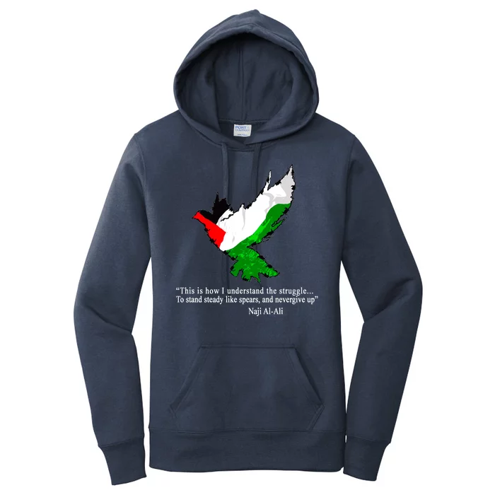 Palestine Flag Eagle Dove Naji Al-Ali Women's Pullover Hoodie