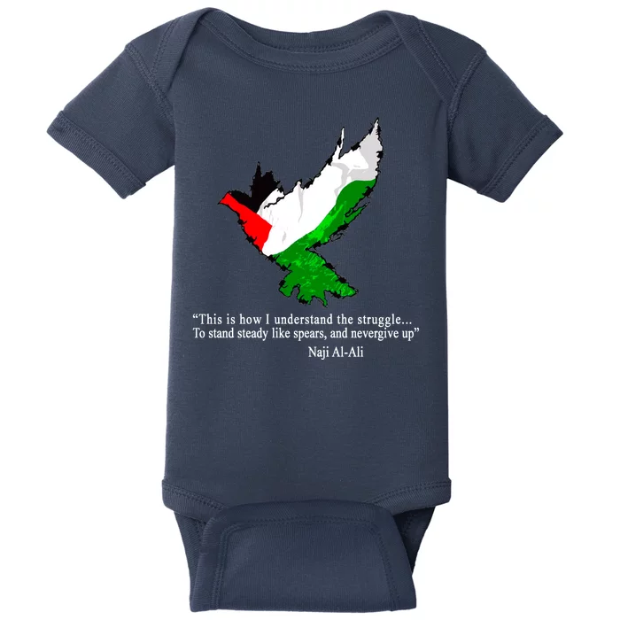 Palestine Flag Eagle Dove Naji Al-Ali Baby Bodysuit