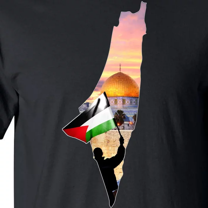 Palestine Map Flag Jerusalem's City Support Gaza Tall T-Shirt