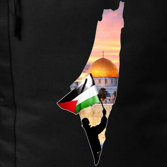 Palestine Map Flag Jerusalem's City Support Gaza Daily Commute Backpack