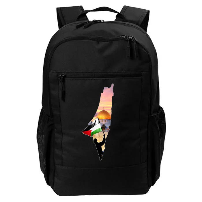 Palestine Map Flag Jerusalem's City Support Gaza Daily Commute Backpack