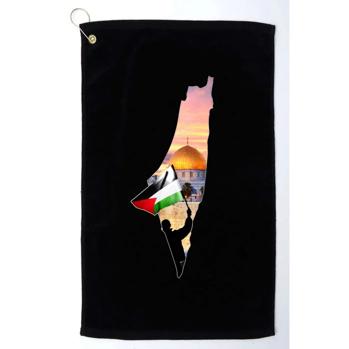 Palestine Map Flag Jerusalem's City Support Gaza Platinum Collection Golf Towel