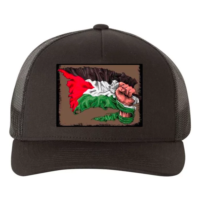 Palestine Raised Fist Free Palestine Yupoong Adult 5-Panel Trucker Hat