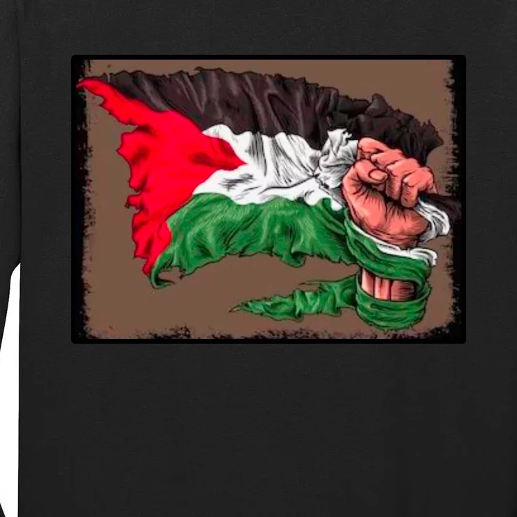 Palestine Raised Fist Free Palestine Tall Long Sleeve T-Shirt