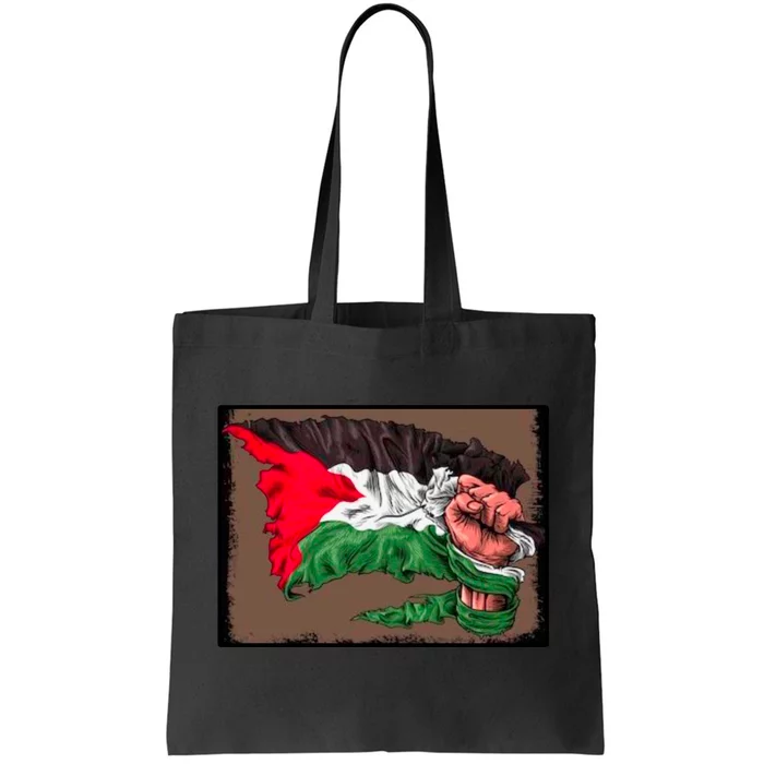 Palestine Raised Fist Free Palestine Tote Bag