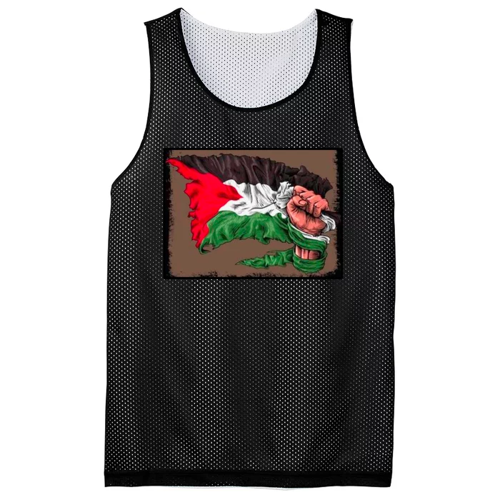 Palestine Raised Fist Free Palestine Mesh Reversible Basketball Jersey Tank