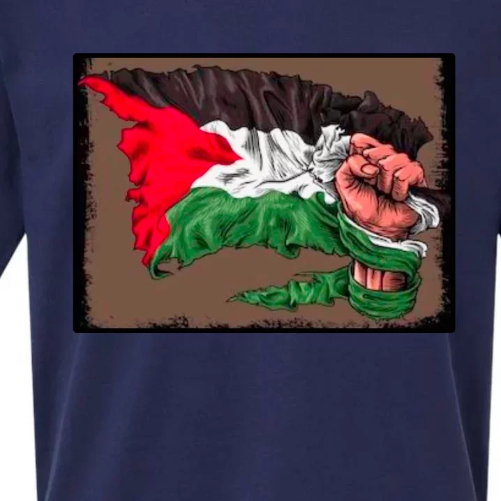 Palestine Raised Fist Free Palestine Sueded Cloud Jersey T-Shirt