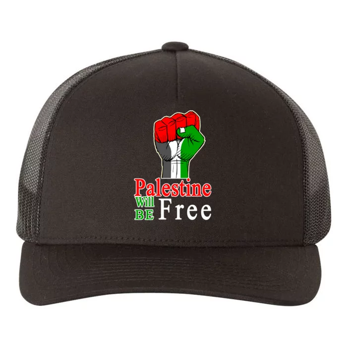 Palestine Will Be Free Raised Fist Yupoong Adult 5-Panel Trucker Hat