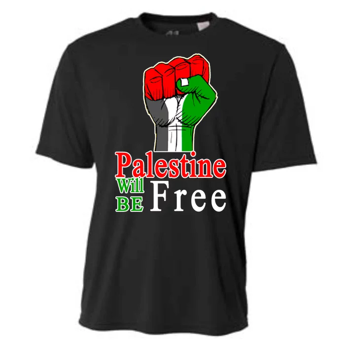 Palestine Will Be Free Raised Fist Cooling Performance Crew T-Shirt