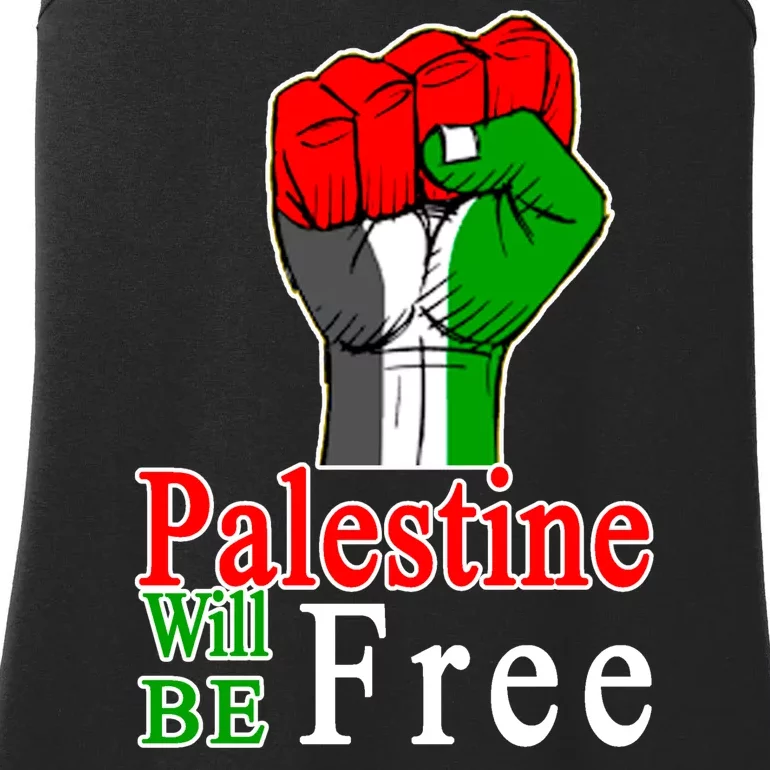 Palestine Will Be Free Raised Fist Ladies Essential Tank