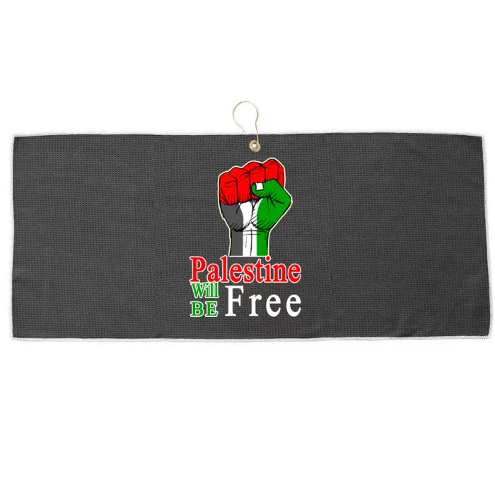 Palestine Will Be Free Raised Fist Large Microfiber Waffle Golf Towel