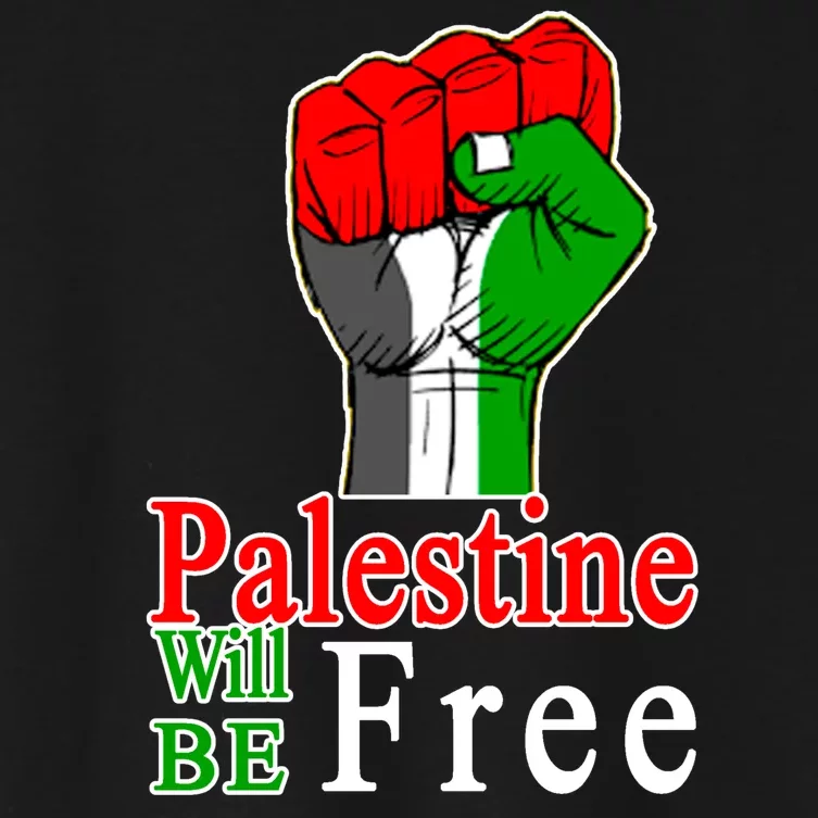 Palestine Will Be Free Raised Fist Women's Crop Top Tee