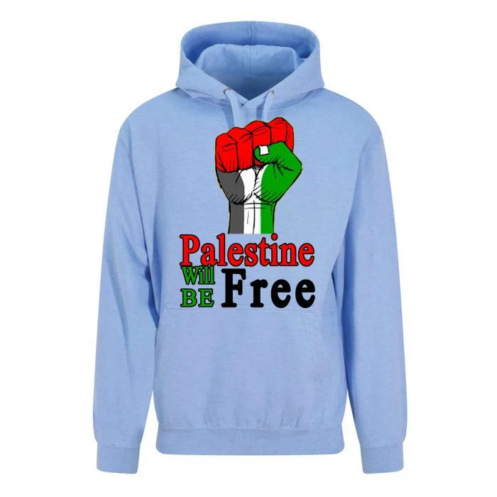 Palestine Will Be Free Raised Fist Unisex Surf Hoodie