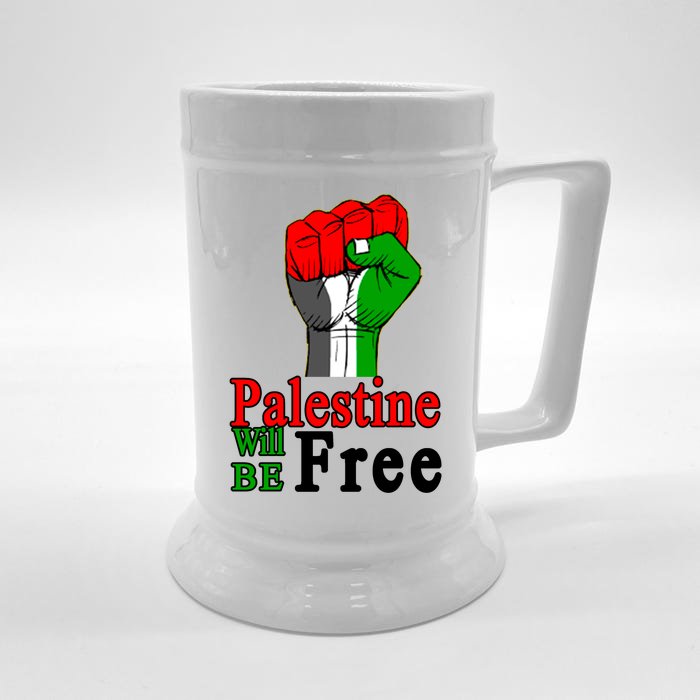 Palestine Will Be Free Raised Fist Front & Back Beer Stein