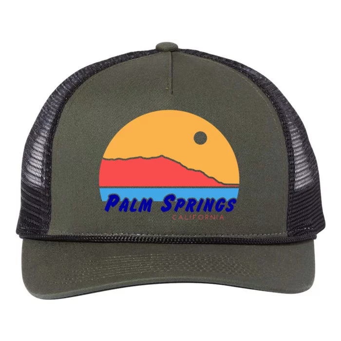 Palm Springs California Retro Rope Trucker Hat Cap