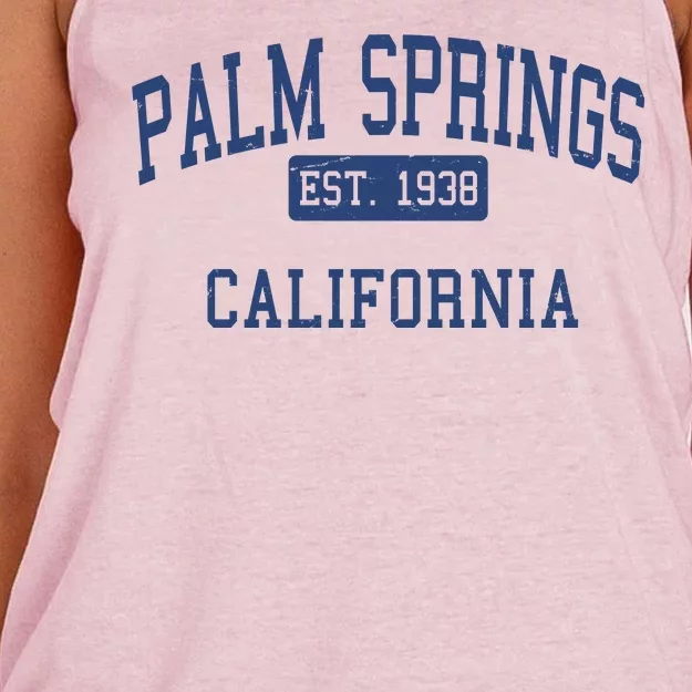 Palm Springs California EST 1938 Women's Knotted Racerback Tank