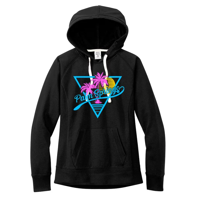 Palm Springs Retro 80's Neon Women's Fleece Hoodie