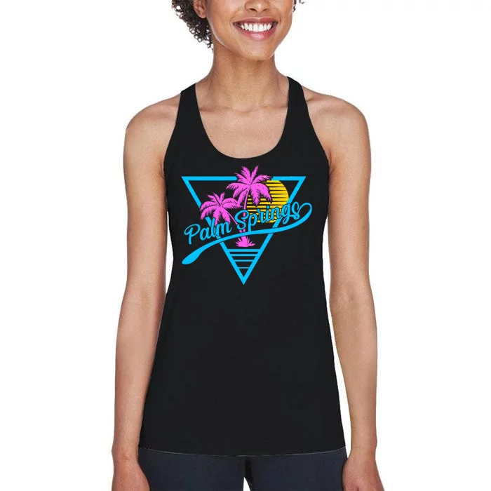 Palm Springs Retro 80's Neon Women's Racerback Tank