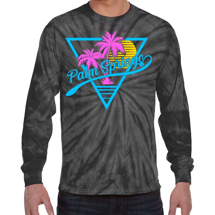 Palm Springs Retro 80's Neon Tie-Dye Long Sleeve Shirt