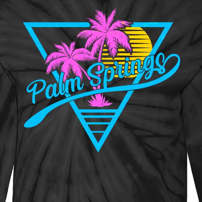 Palm Springs Retro 80's Neon Tie-Dye Long Sleeve Shirt