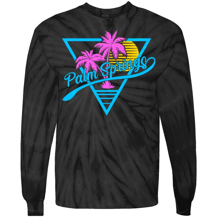 Palm Springs Retro 80's Neon Tie-Dye Long Sleeve Shirt