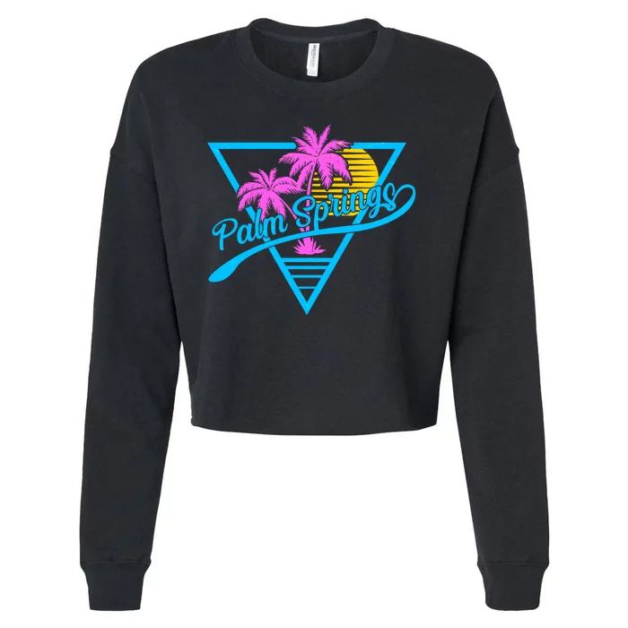 Palm Springs Retro 80's Neon Cropped Pullover Crew