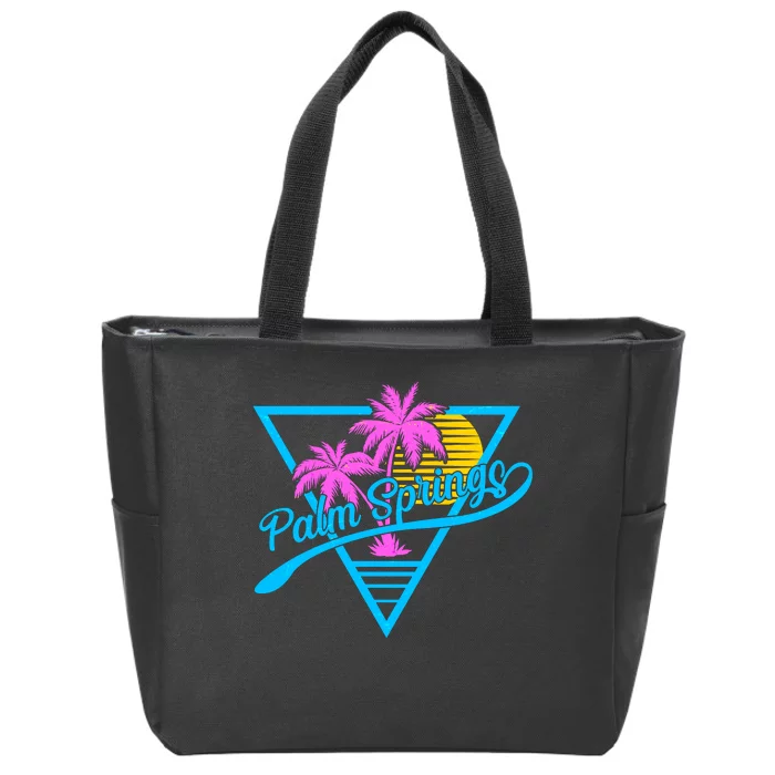 Palm Springs Retro 80's Neon Zip Tote Bag