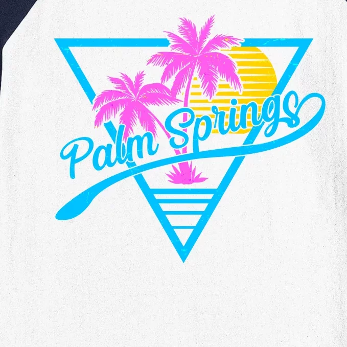 Palm Springs Retro 80's Neon Baseball Sleeve Shirt