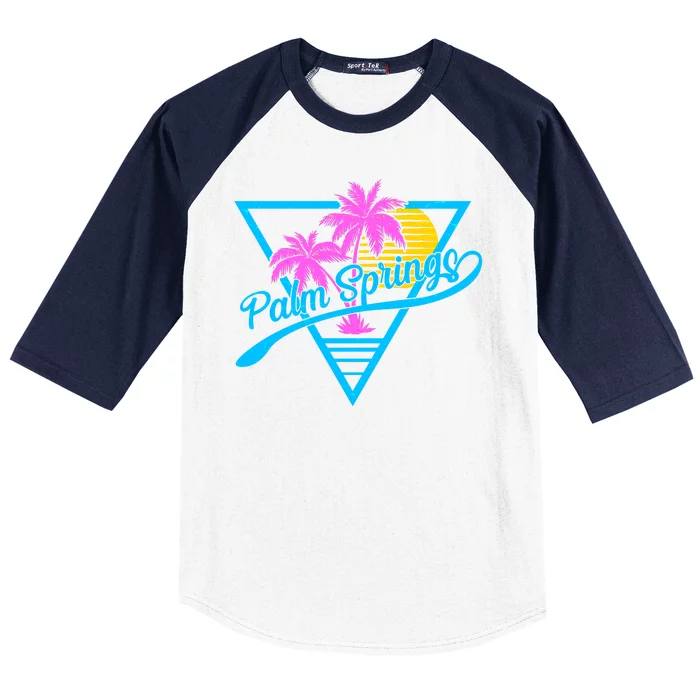 Palm Springs Retro 80's Neon Baseball Sleeve Shirt