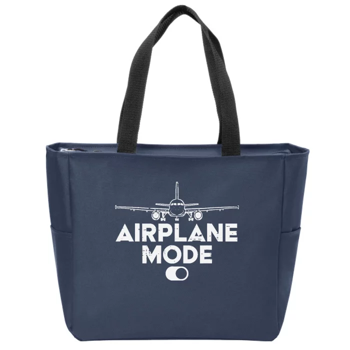 Pilot Airplane Mode On Funny Aviation Aviator Zip Tote Bag