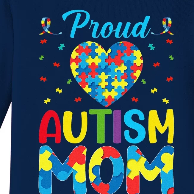 Proud Autism Mom Autism Awareness Autism Warriors ASD Mama Baby Long Sleeve Bodysuit