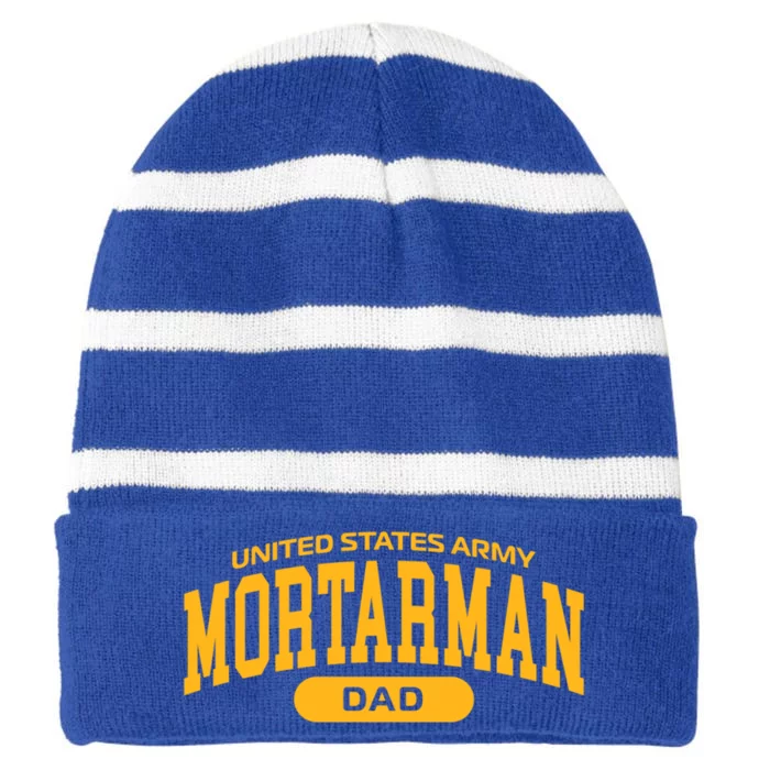 Proud Army Mortar Dad Cute Gift Striped Beanie with Solid Band