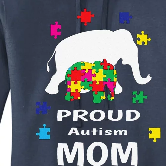 Proud Autism Mom Elephant Autism Awareness Women's Pullover Hoodie