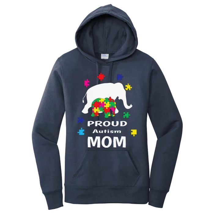 Proud Autism Mom Elephant Autism Awareness Women's Pullover Hoodie