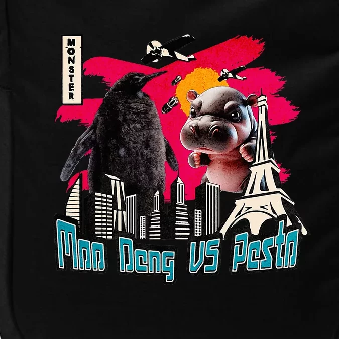 Pesto And Moo Deng Battle Penguin Pesto Vs Moo Deng Hippo Impact Tech Backpack