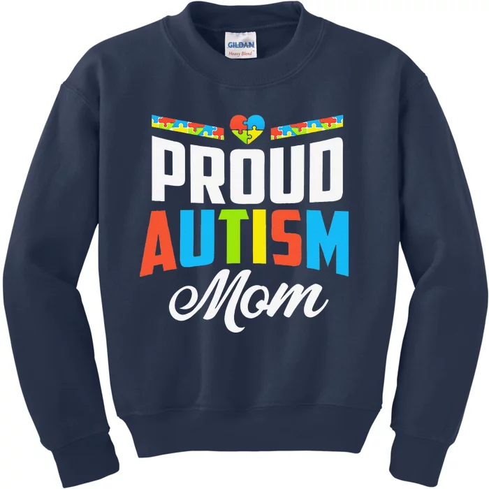 Proud Autism Mom Awareness Support Kids Sweatshirt