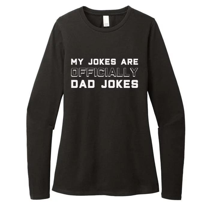 Pregnancy Announcement My Jokes Are Officially Dad Jokes Womens CVC Long Sleeve Shirt