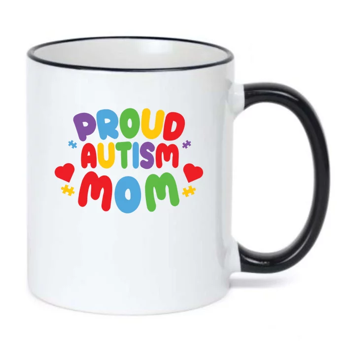 Proud Autism Mom Colorful Awareness Black Color Changing Mug