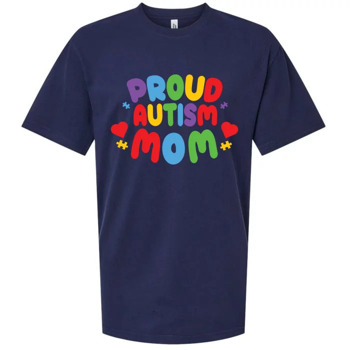 Proud Autism Mom Colorful Awareness Sueded Cloud Jersey T-Shirt