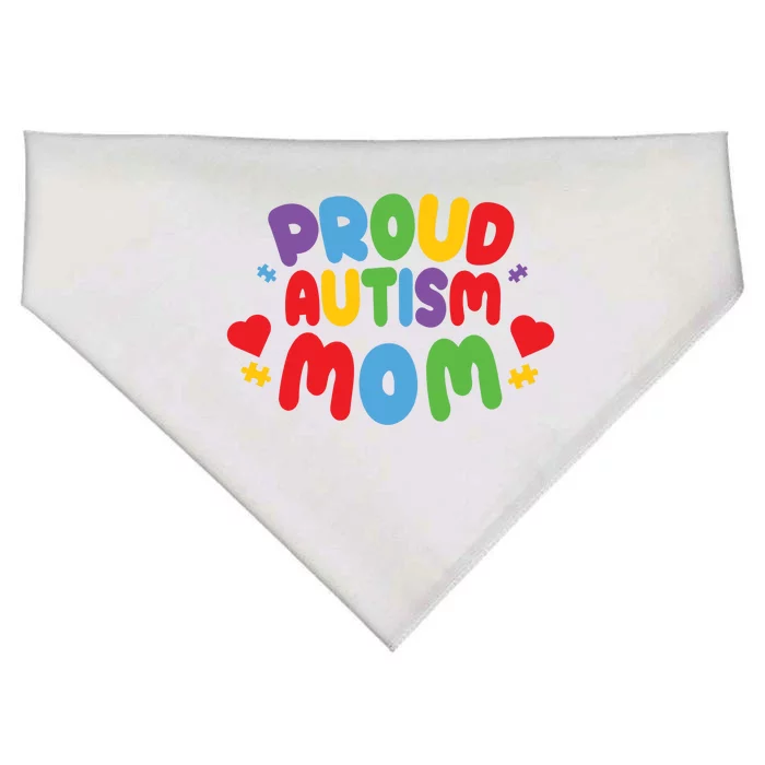 Proud Autism Mom Colorful Awareness USA-Made Doggie Bandana