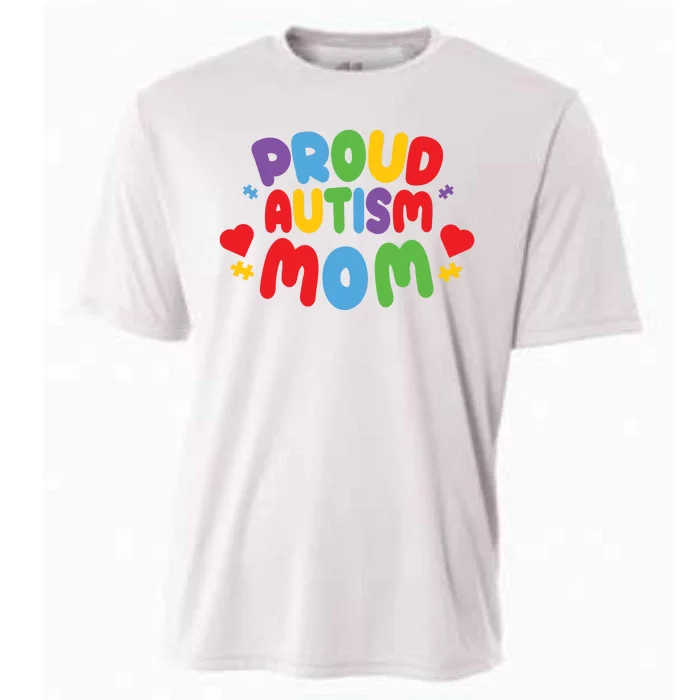 Proud Autism Mom Colorful Awareness Cooling Performance Crew T-Shirt