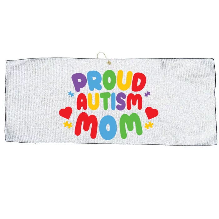 Proud Autism Mom Colorful Awareness Large Microfiber Waffle Golf Towel