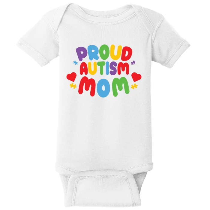 Proud Autism Mom Colorful Awareness Baby Bodysuit